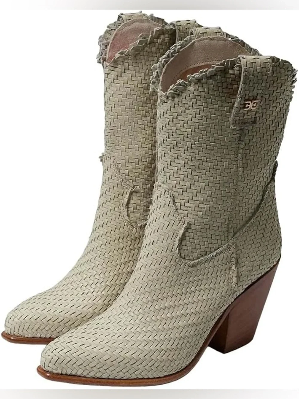 Sam Edelman Western Cowboy Boots Woven Textured Women’s Size 10 NIB